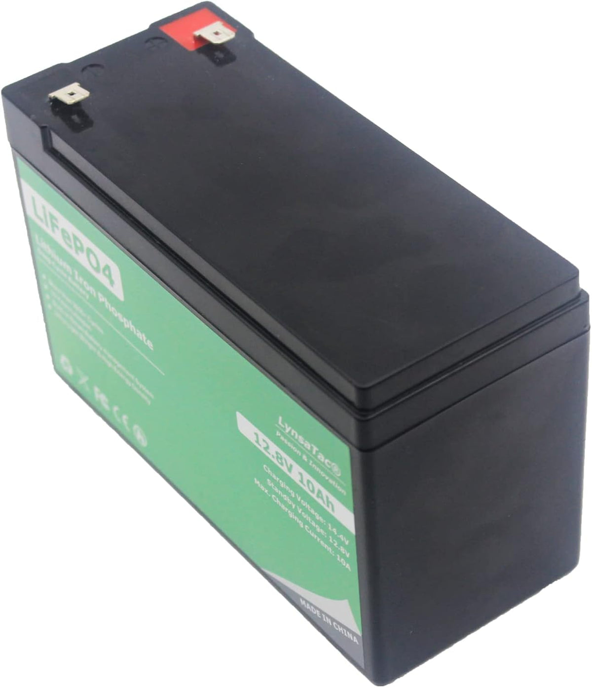 12V 10Ah LiFePO4 Battery, Rechargeable Lithium Iron Phosphate Battery, Pack of 2 V78388