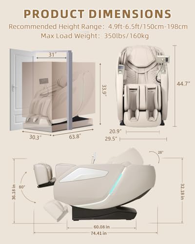 Beige Zero Gravity Full Body Massage Chair B476878