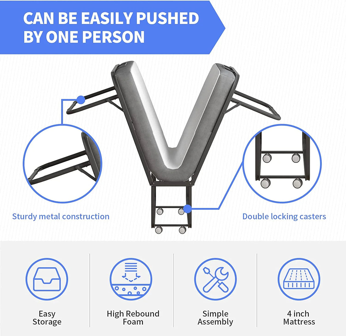 Fold Up Bed with Folding Mattress U519783