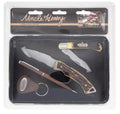 4 Piece Fixed-Blade Knife Folding Knife Leather Keychain Ball-Point Pen Gift Set L8193