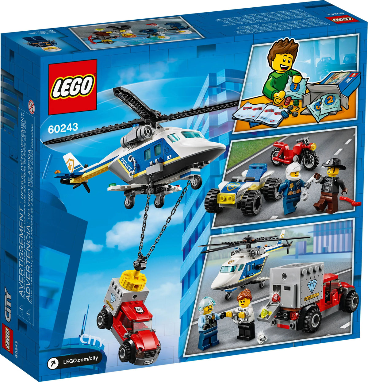 Building Toy Set with Helicopter, ATV, Motorbike and Truck D234514