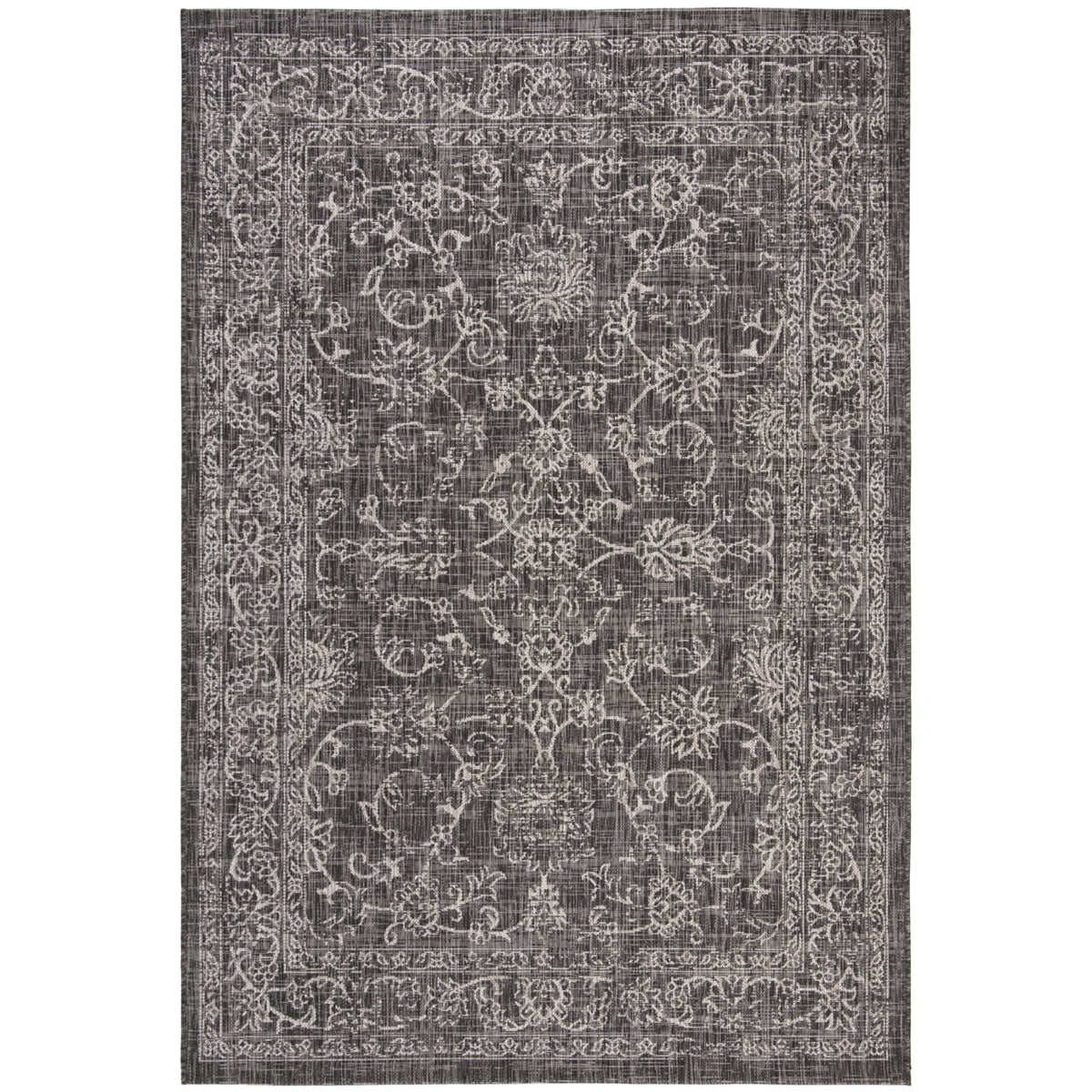 Black Ivory Round Indoor/Outdoor Area Rug J310