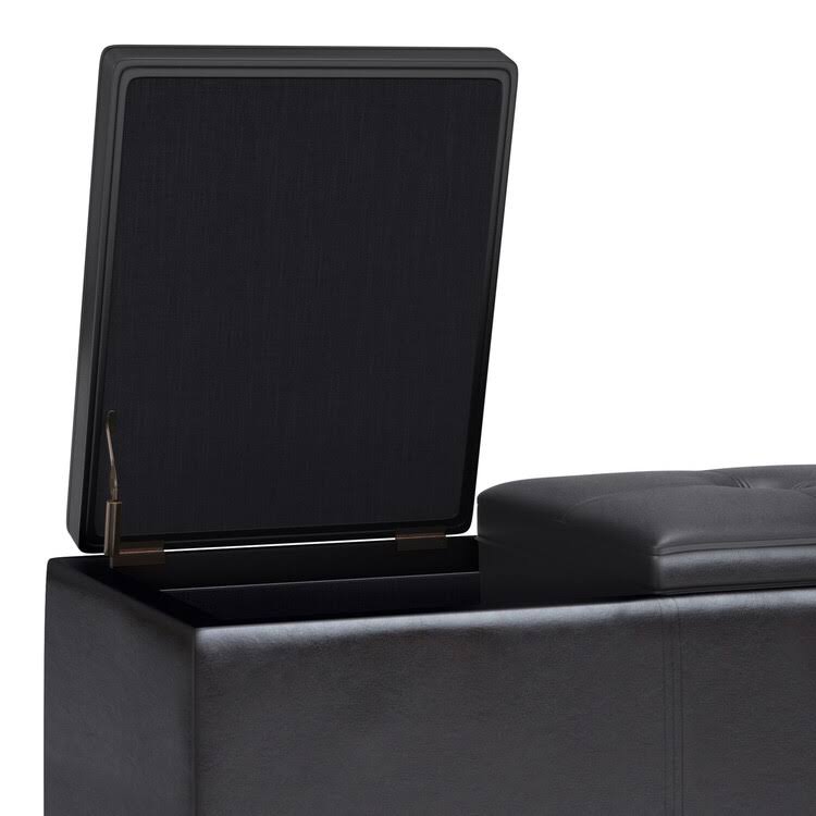 2-Tray Storage Ottoman in Midnight Black T88296