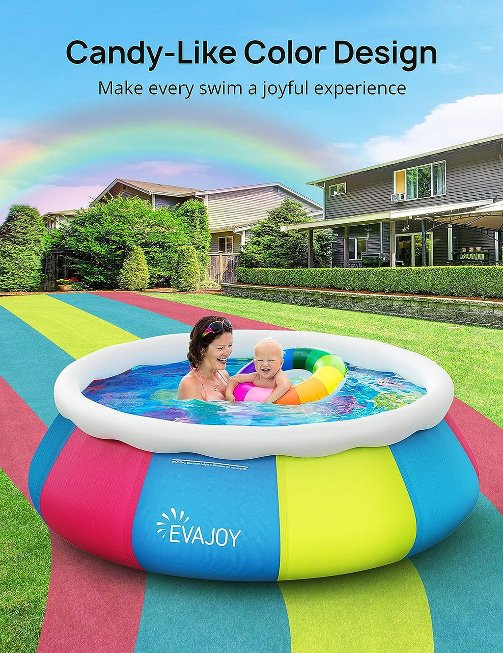 10ft × 30in Easy Set Inflatable Swimming Pool with Pool Cover V17580