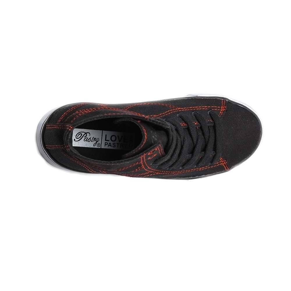 Black / Red Canvas High Tops L7178