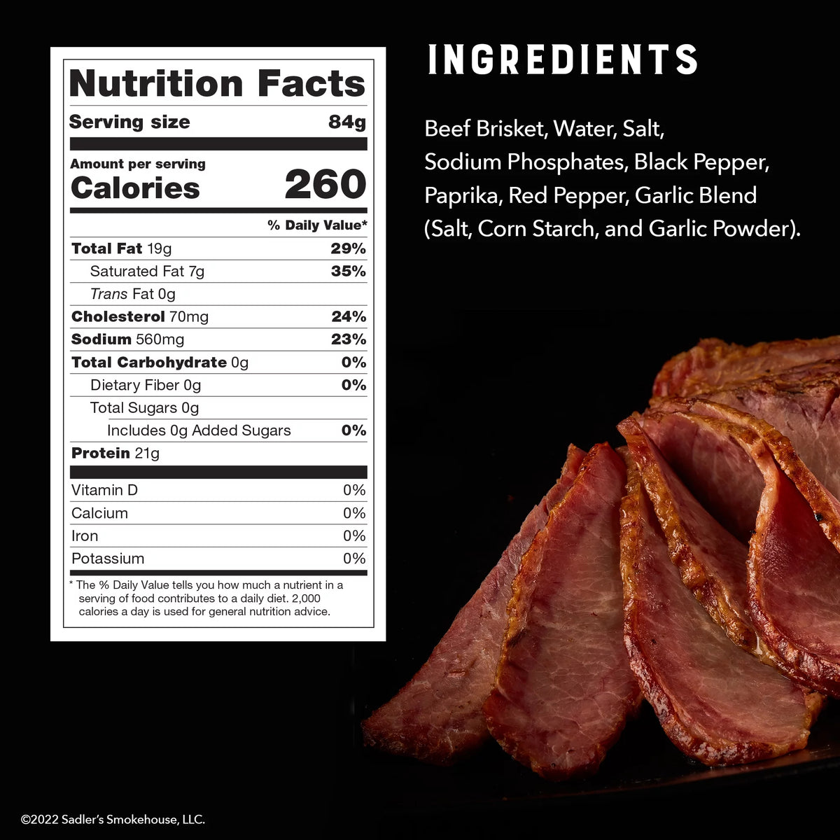 Seasoned Sliced Beef Brisket, 3-6 lbs Plastic Package T609