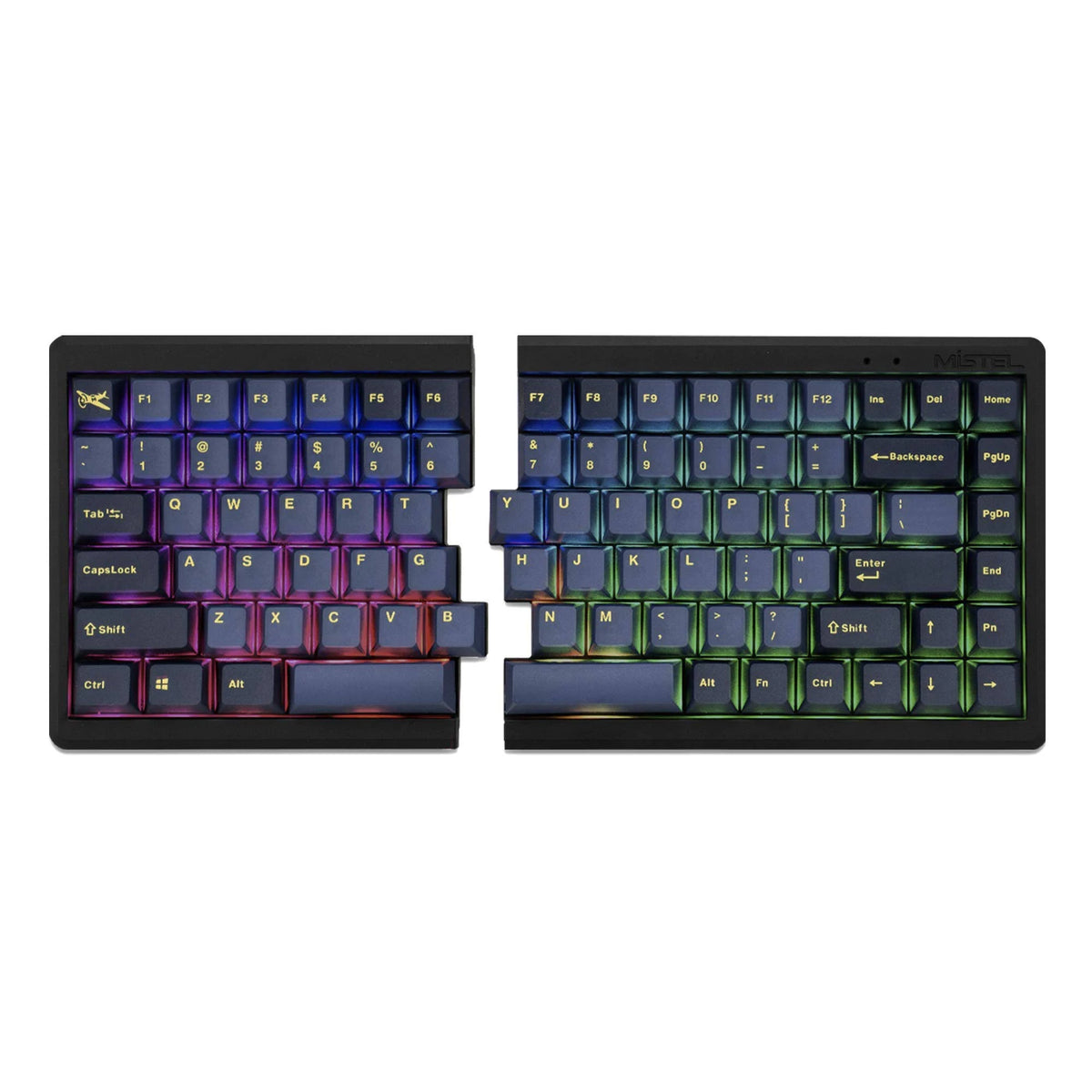 RGB Wired Bluetooth TKL Split Mechanical Keyboard with Cherry MX Black Switch Z8183