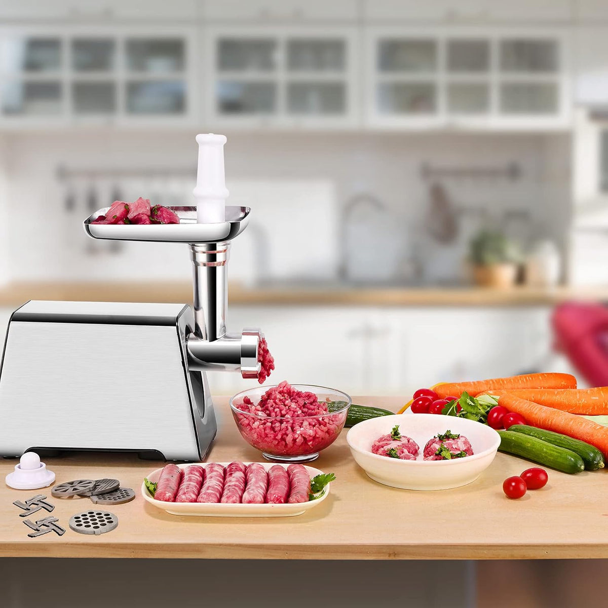 350W Electric Meat Grinder with 4 Sizes Plates S6562