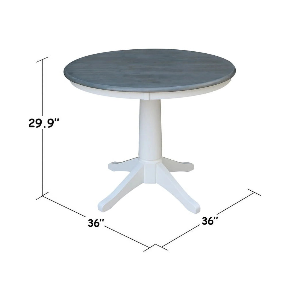 Round Wood Pedestal Dining Table with 4 Chairs H88857