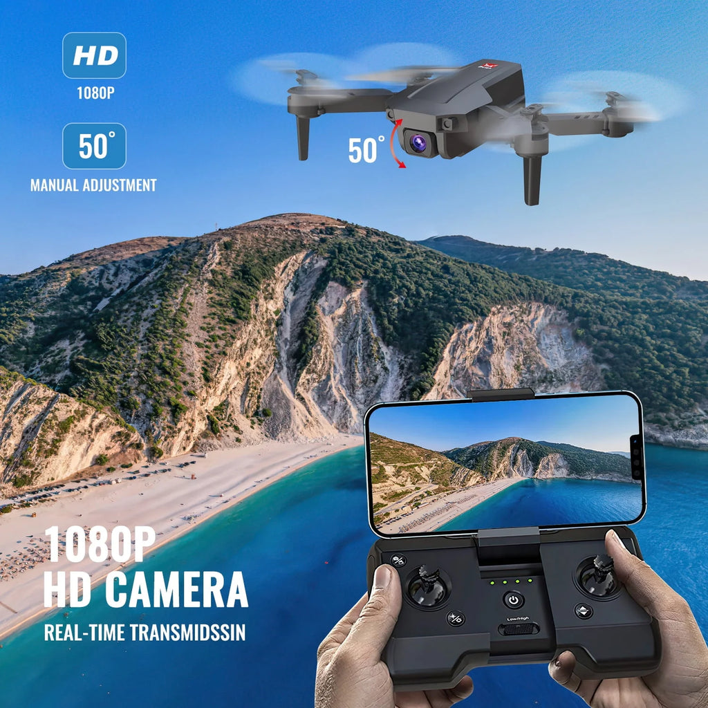 Mini Foldable Drone, 1080P HD FPV Camera Wifi RC Quadcopter, Voice/Gesture Control, Black U5784