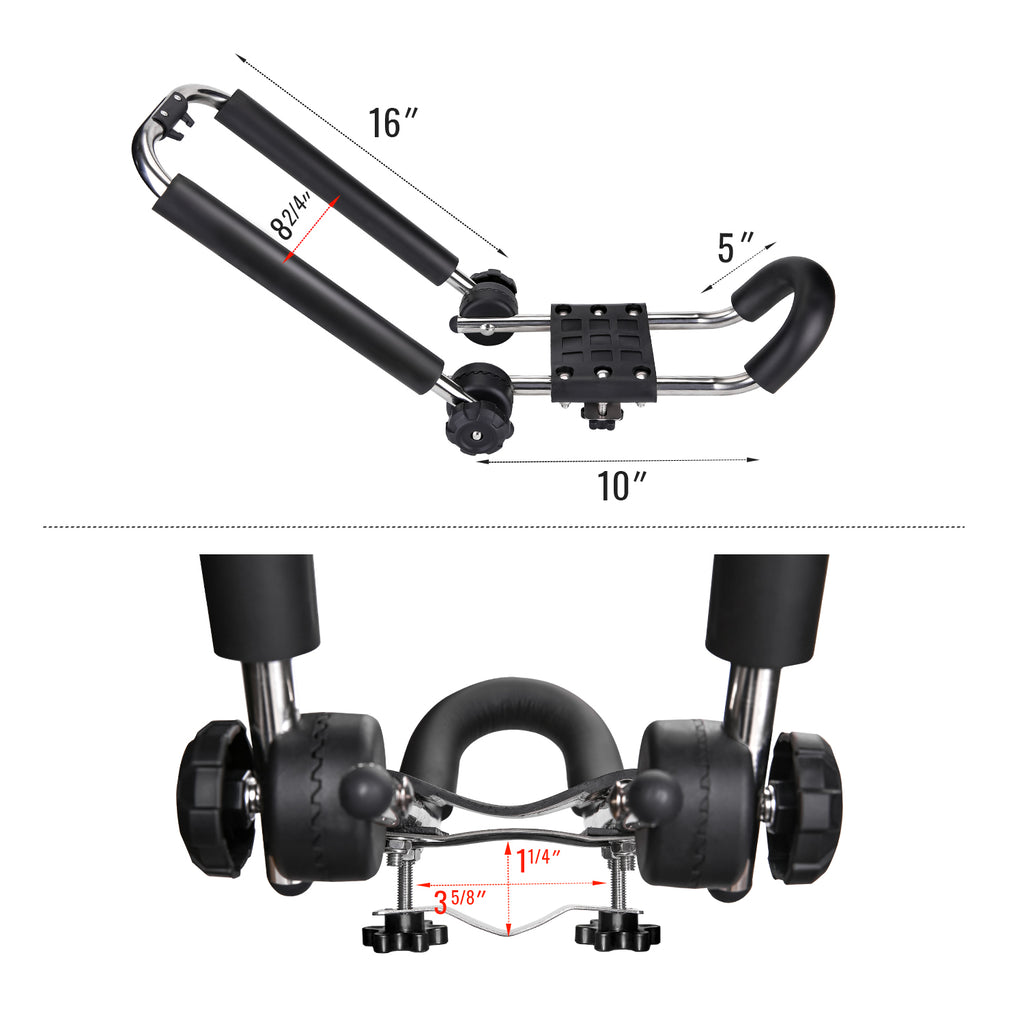Stainless Steel J-Bar Rack Roof Top Mount with Ratchet Straps, Folding Carrier E519