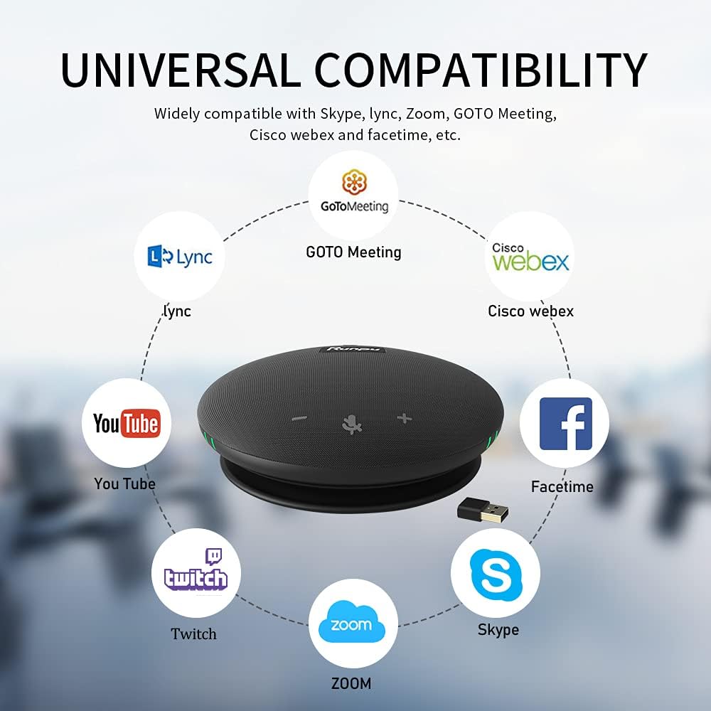 Wireless Bluetooth USB Conference Room Omnidirectional Microphone Speaker X5977