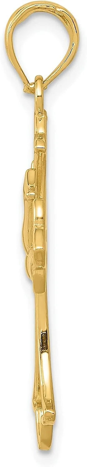 Solid 10k Yellow Gold Cross Pendant L555836