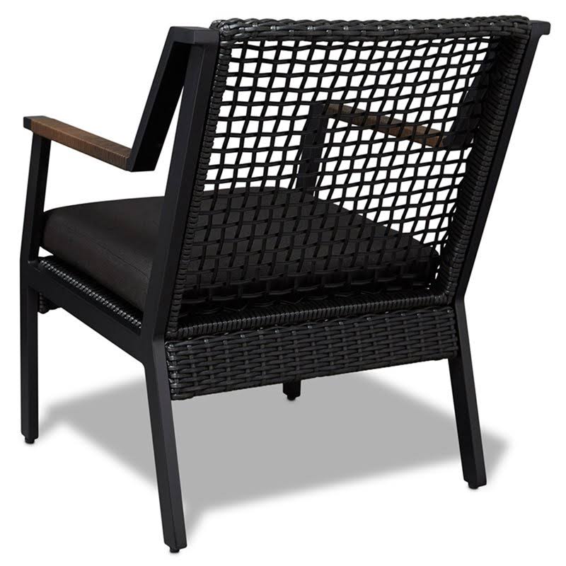 Black Aluminum Patio Dining Arm Chair, 2 Count F2043