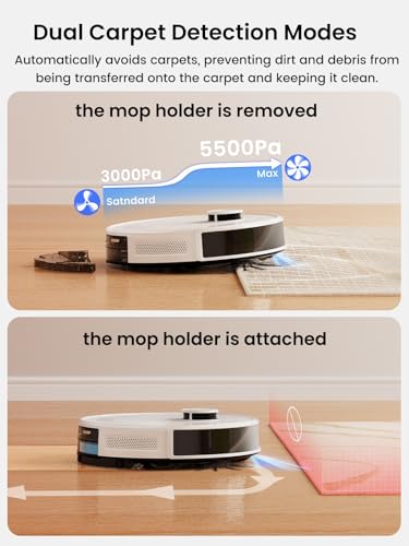 LiDAR Robot Vacuum and Mop, 450ml Dustbin, 150 Mins Runtime H4089