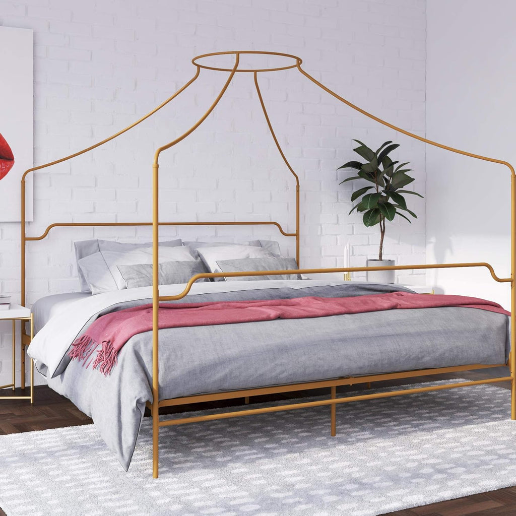 Black Twin Size Metal Canopy Bed F214