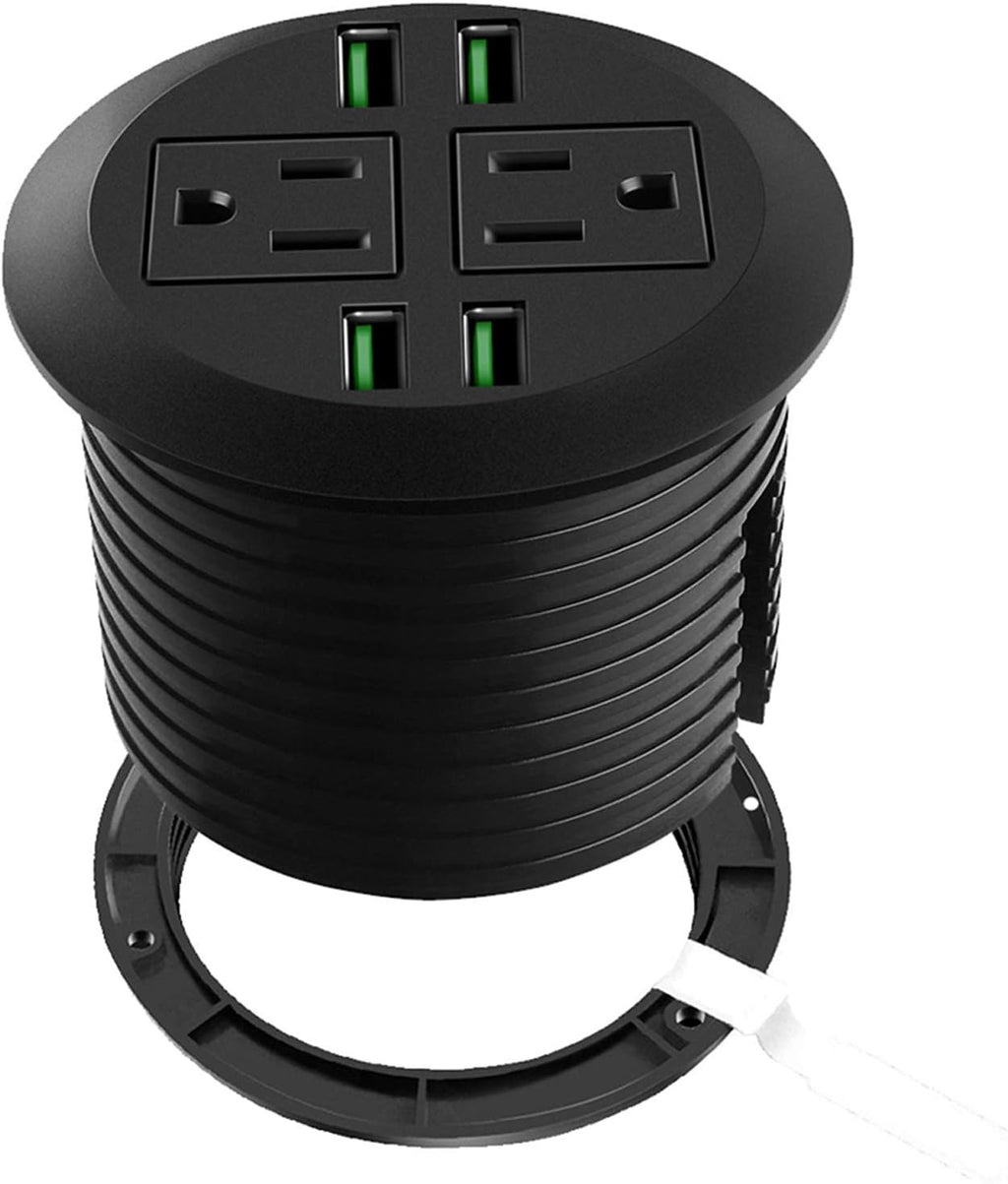 3 inch Desk USB C Power Grommet, 2 Outlets, 3 USB, Pack of 2 M51413