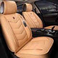 Black Leather Car Seat Covers 5 Seats Full Set N2762