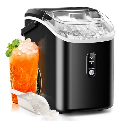 Black Countertop Nugget Ice Maker with Self-Cleaning N17633