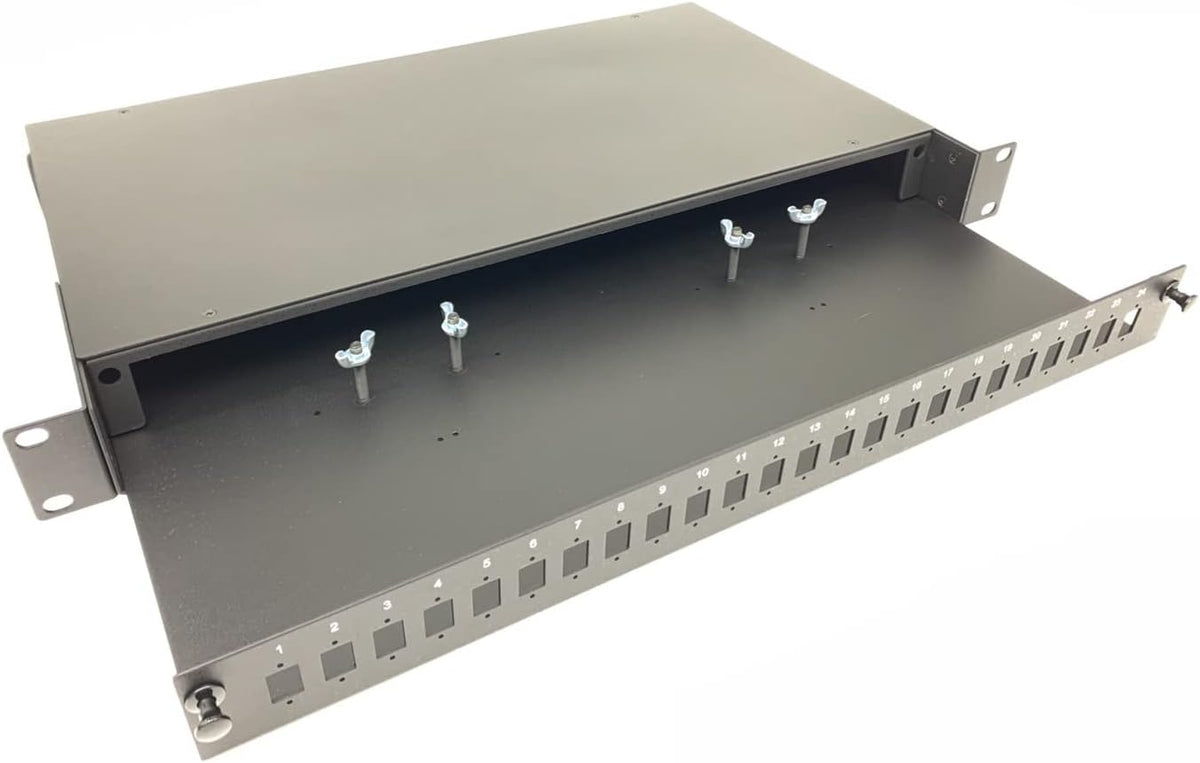1U 19 24 Port SC Simplex/LC Duplex Fiber Optic Rack Mount Patch Panel Aluminum Alloy Pack of 2 T88893