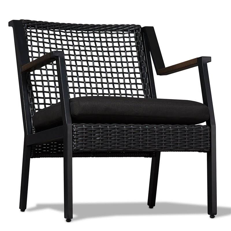 Black Aluminum Patio Dining Arm Chair, 2 Count F2043