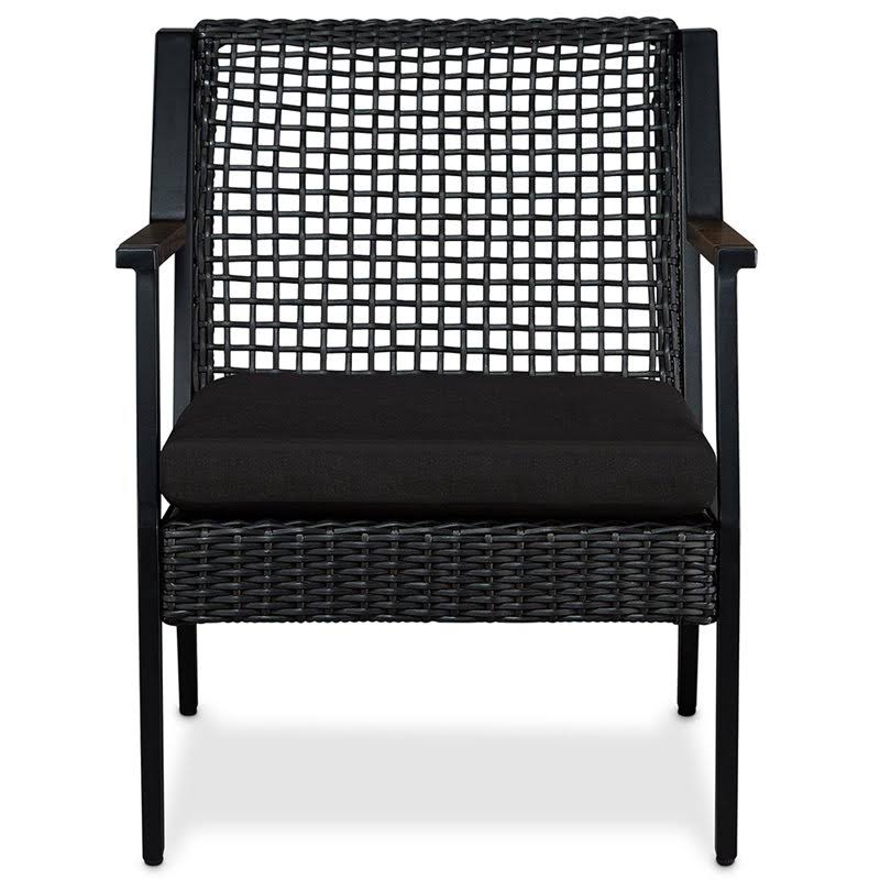 Black Aluminum Patio Dining Arm Chair, 2 Count F2043