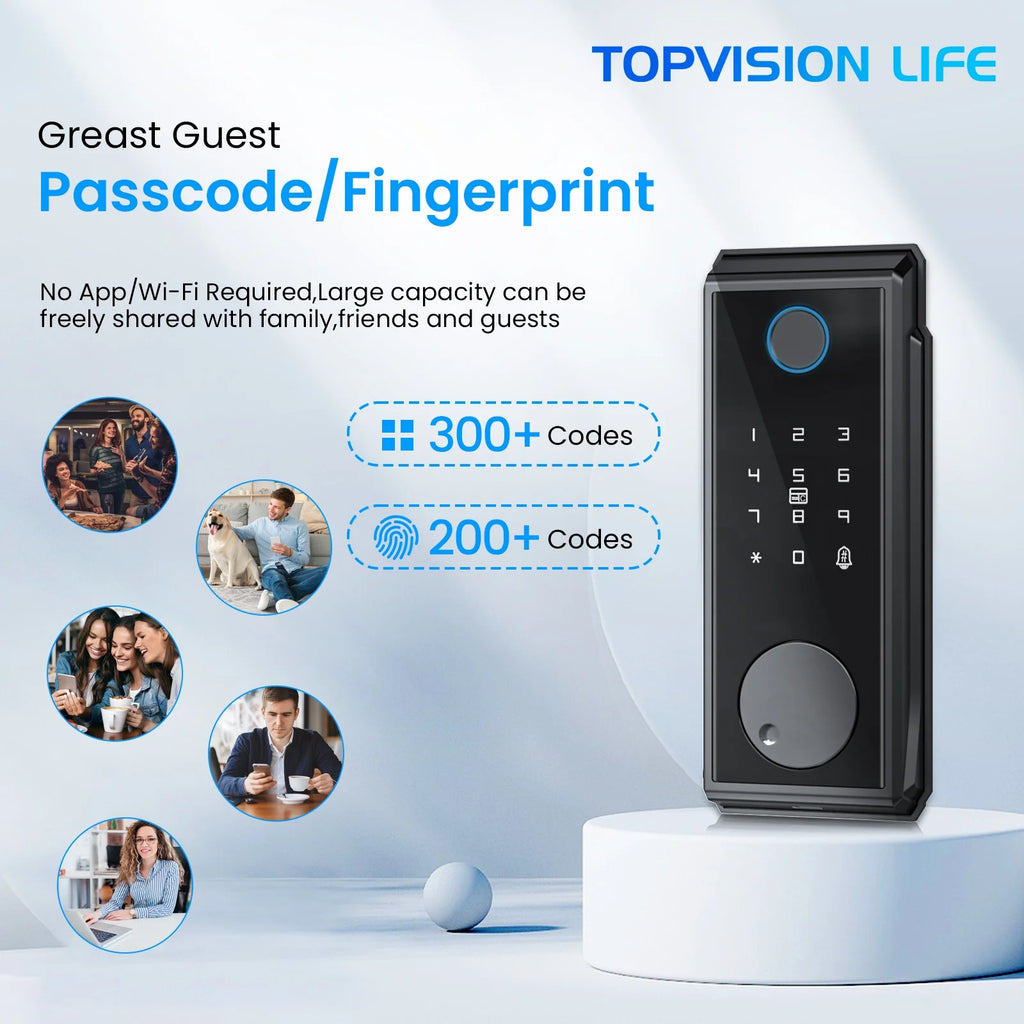 Smart Lock with Touchscreen Keypad, IP65 Weatherproof, Black Q972840