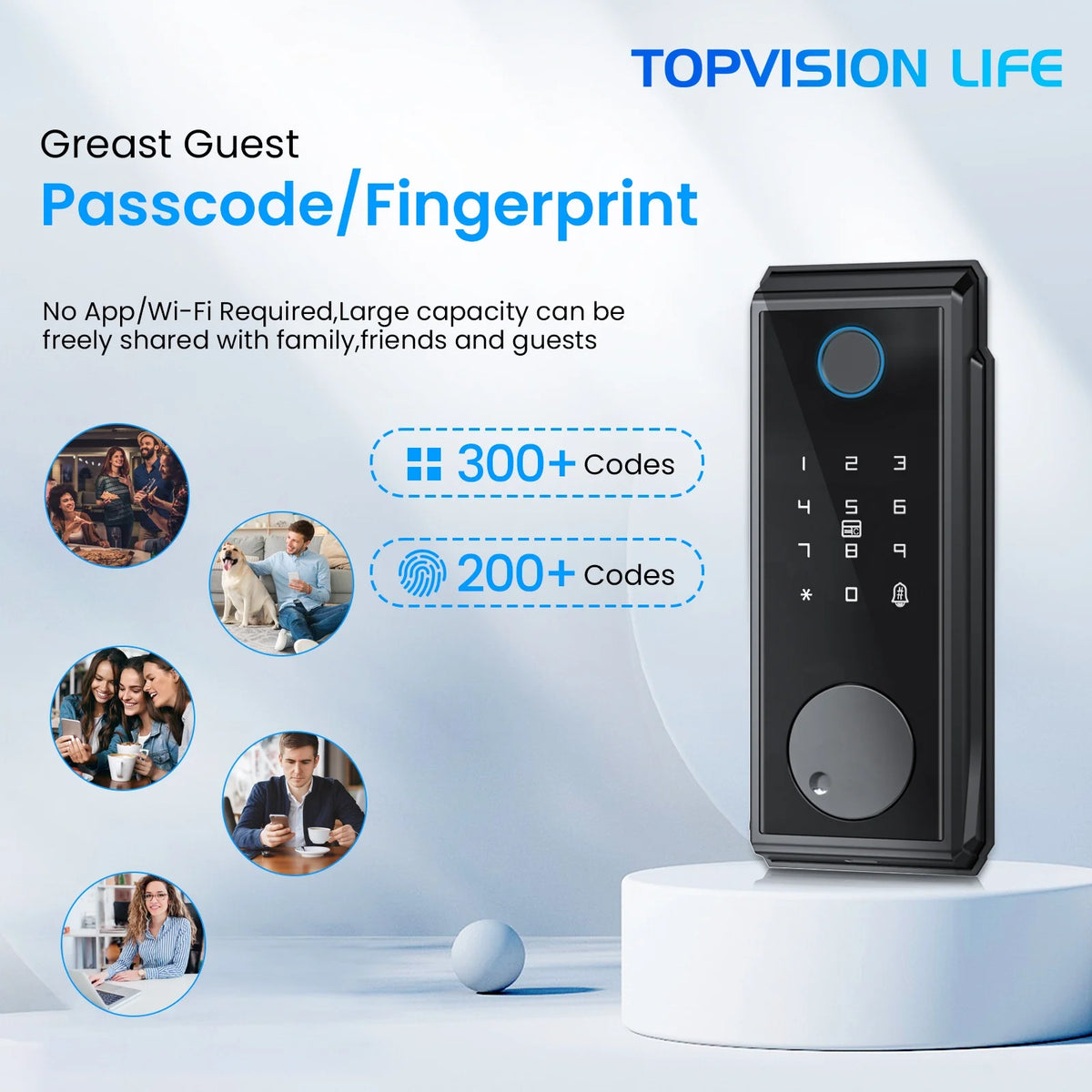 Smart Lock with Touchscreen Keypad, IP65 Weatherproof, Black Q972840