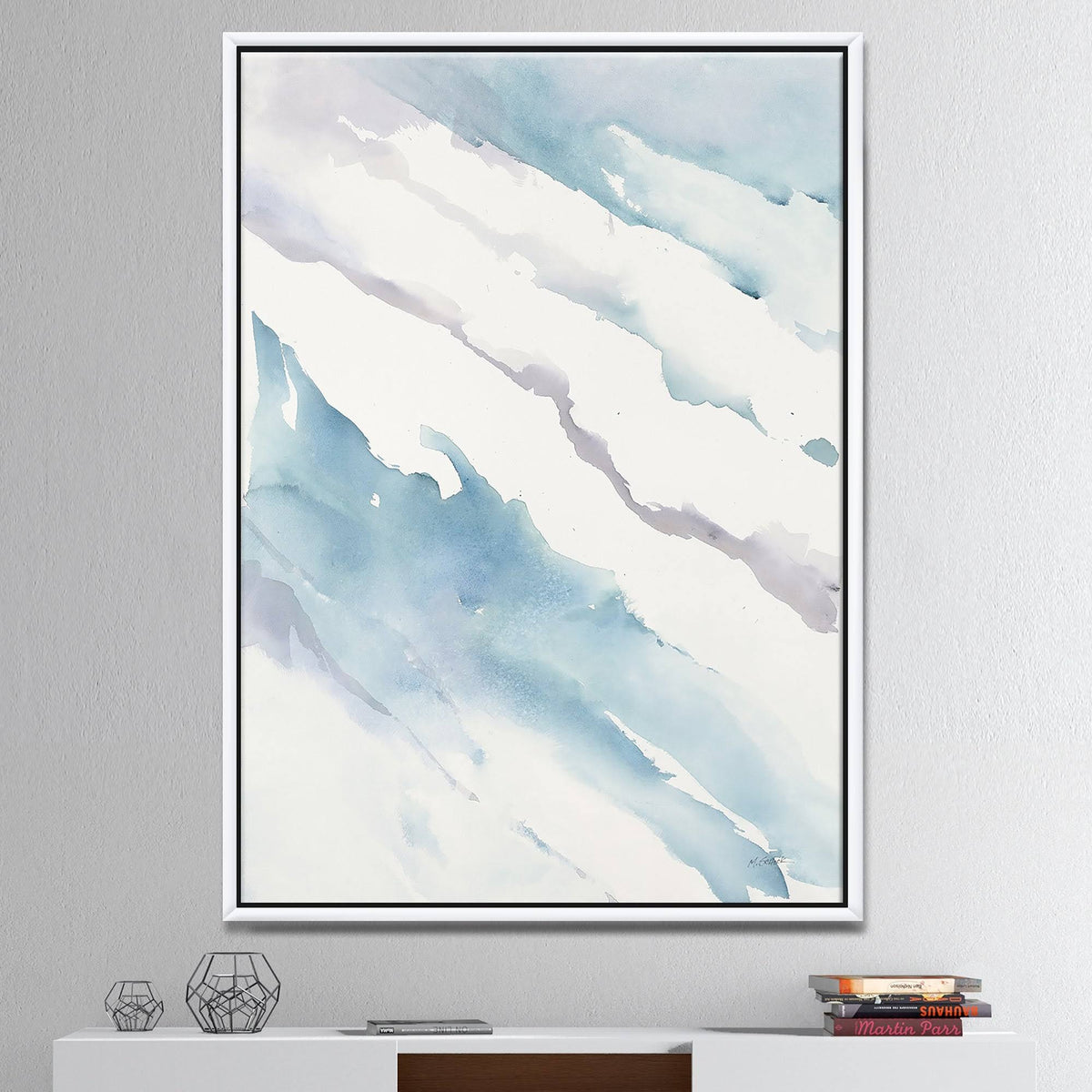 White Framed Canvas B51049