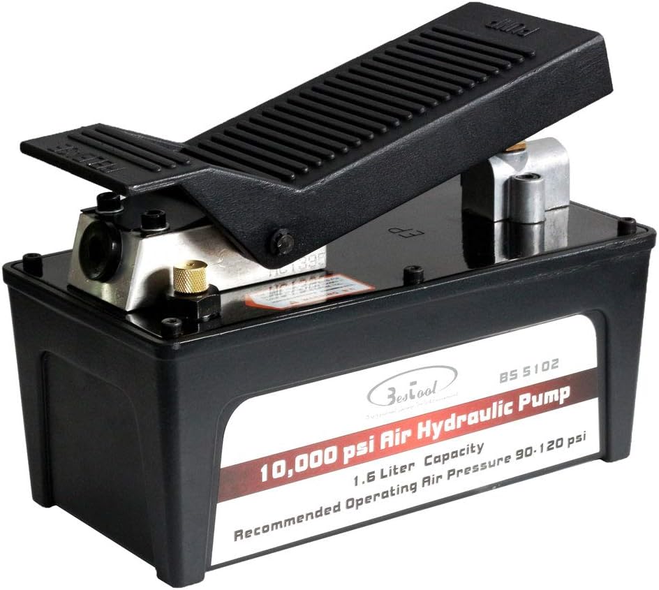 10,000 PSI Air Hydraulic Foot Pump with Hose J24872