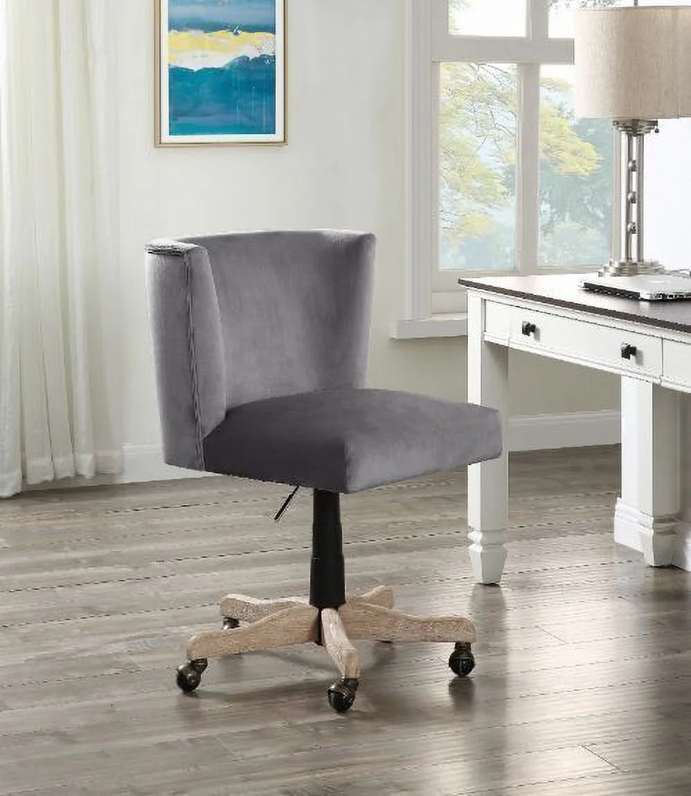 Grey Velvet Office Chair L700