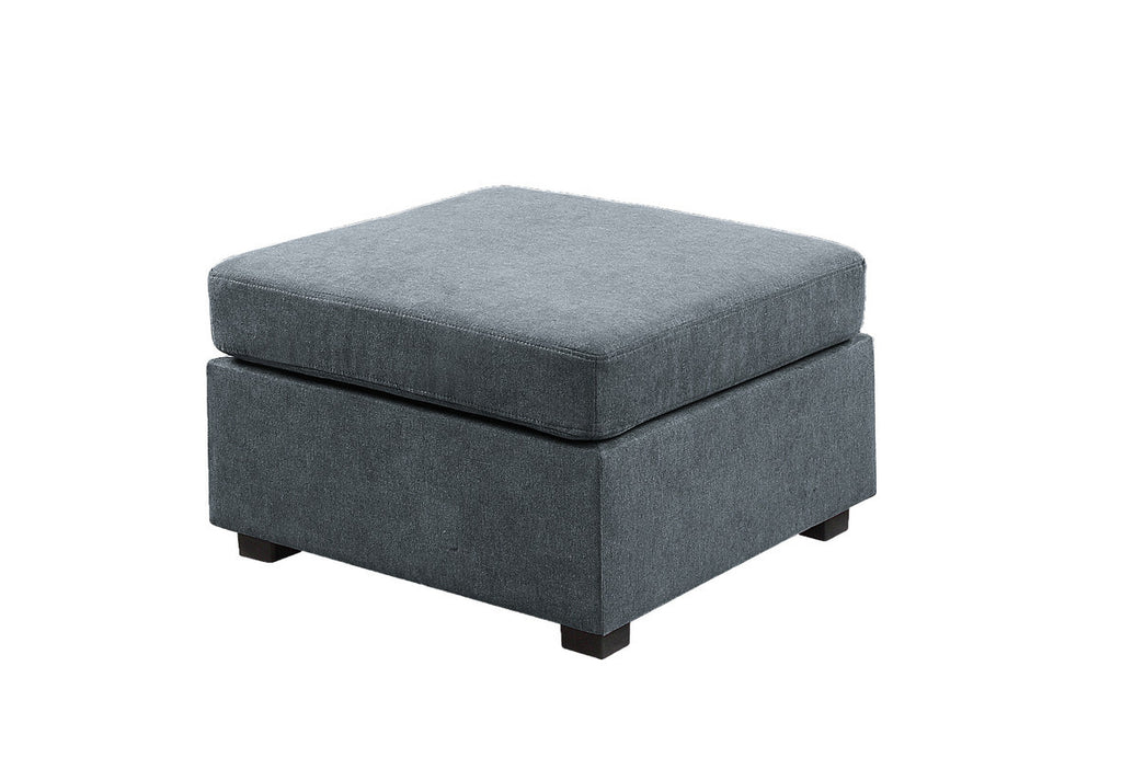 Gray Fabric Sectional Sofa Set with Ottoman V52668