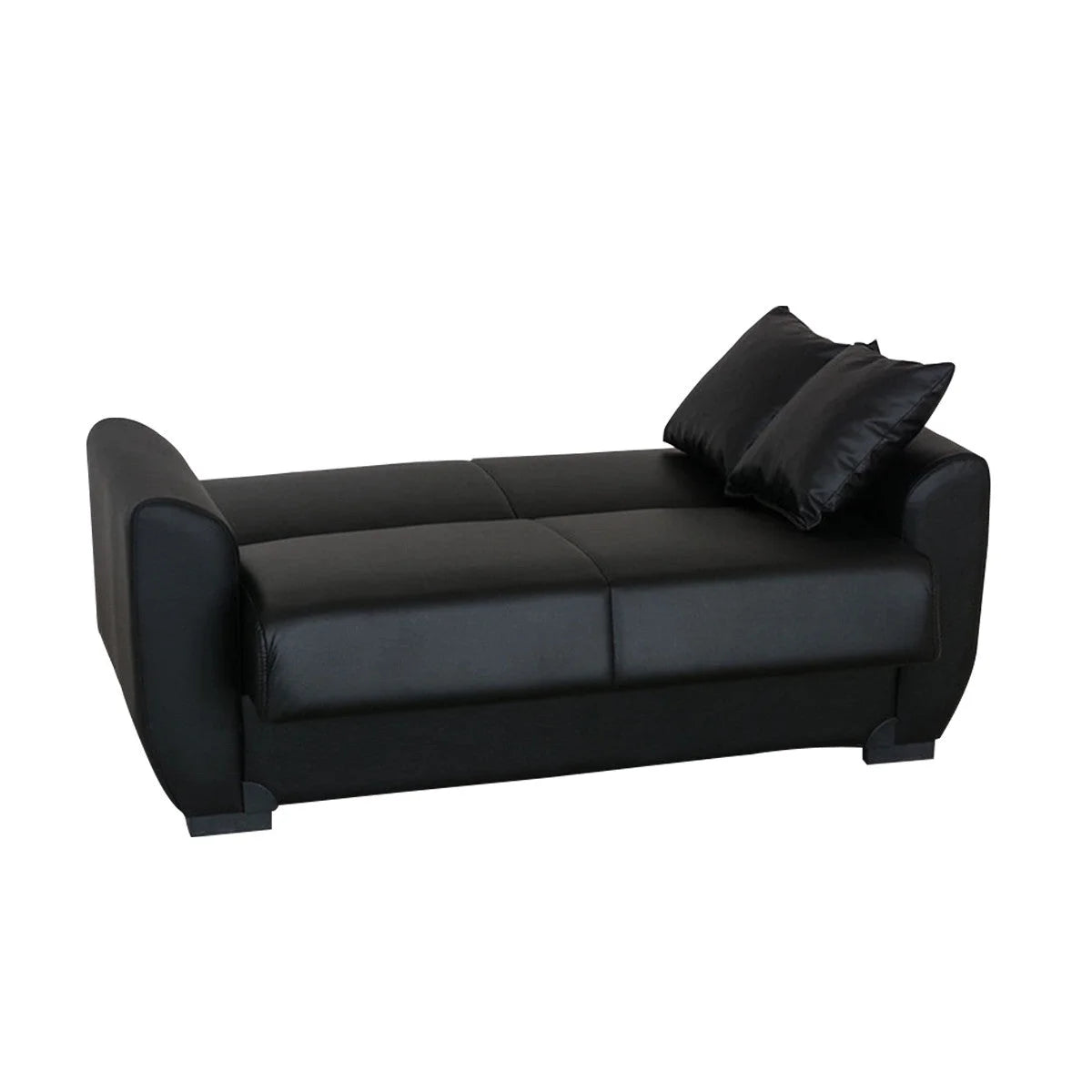 Black PU Leather Loveseat D972962