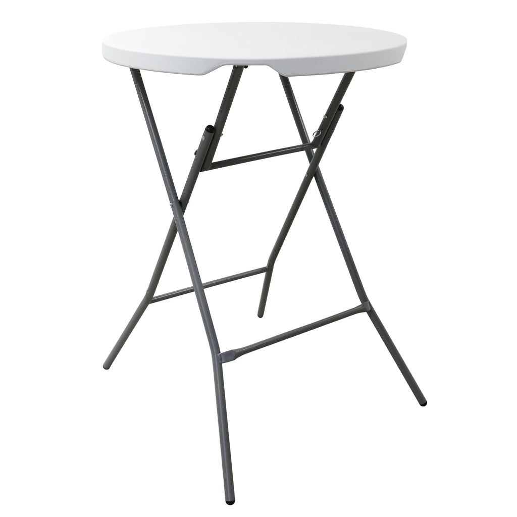 31 Inch Plastic Round Folding Bar Table in White C236471