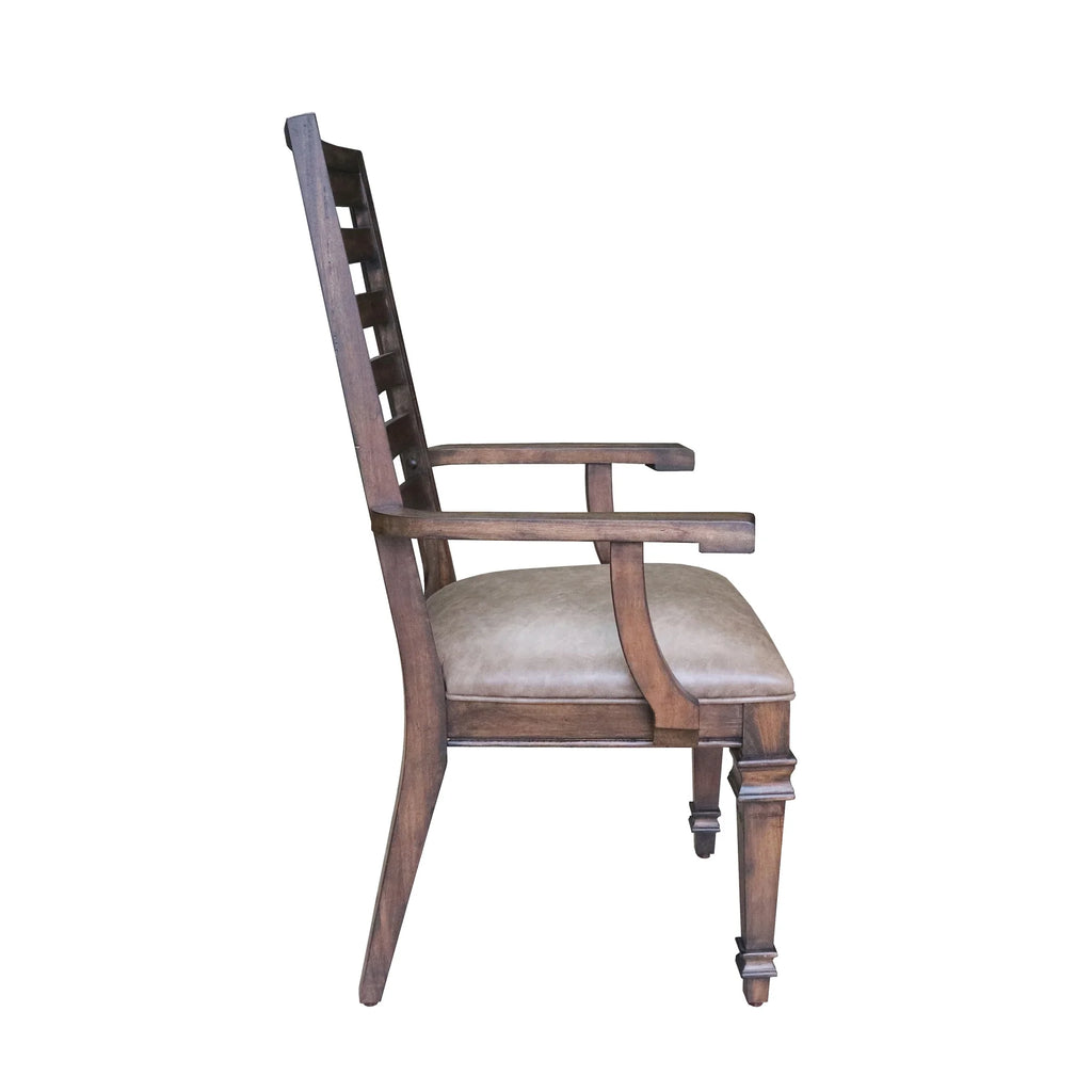 Ladder Back Arm Chairs Brown (Set of 2) O279195