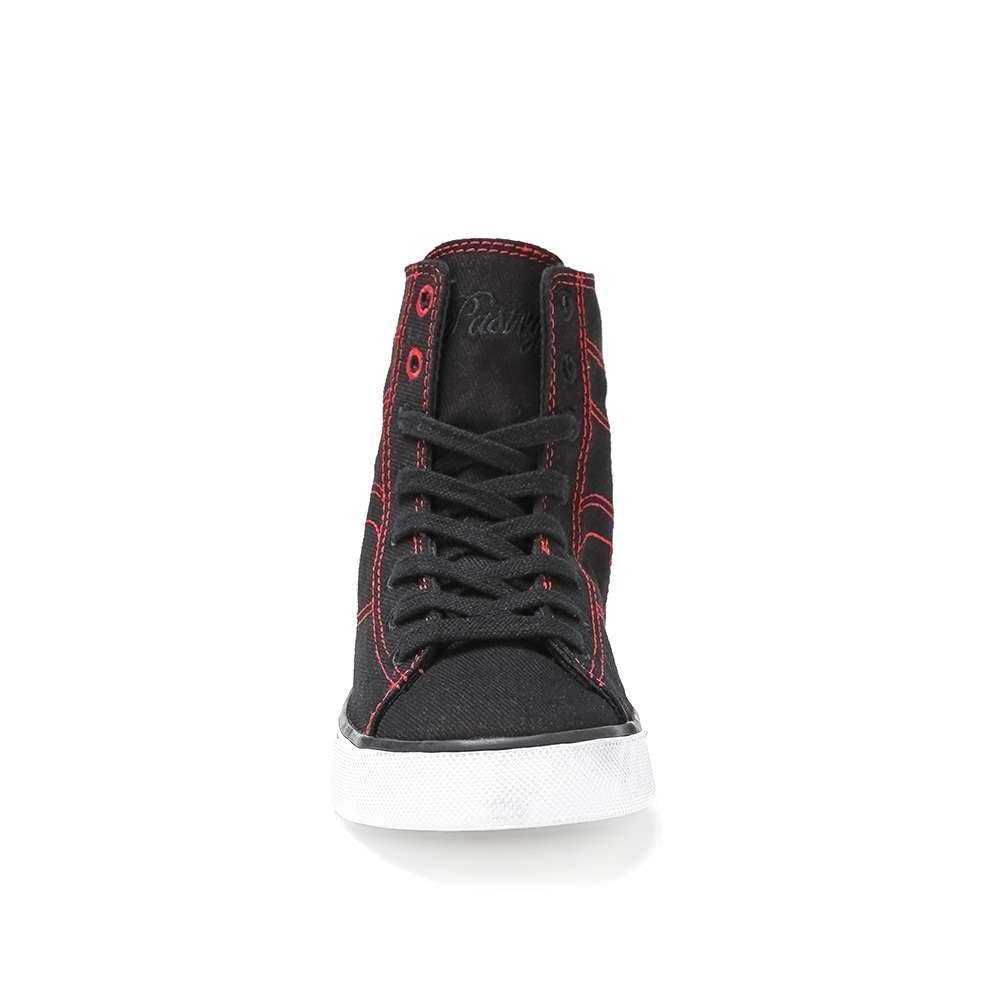 Black / Red Canvas High Tops L7178