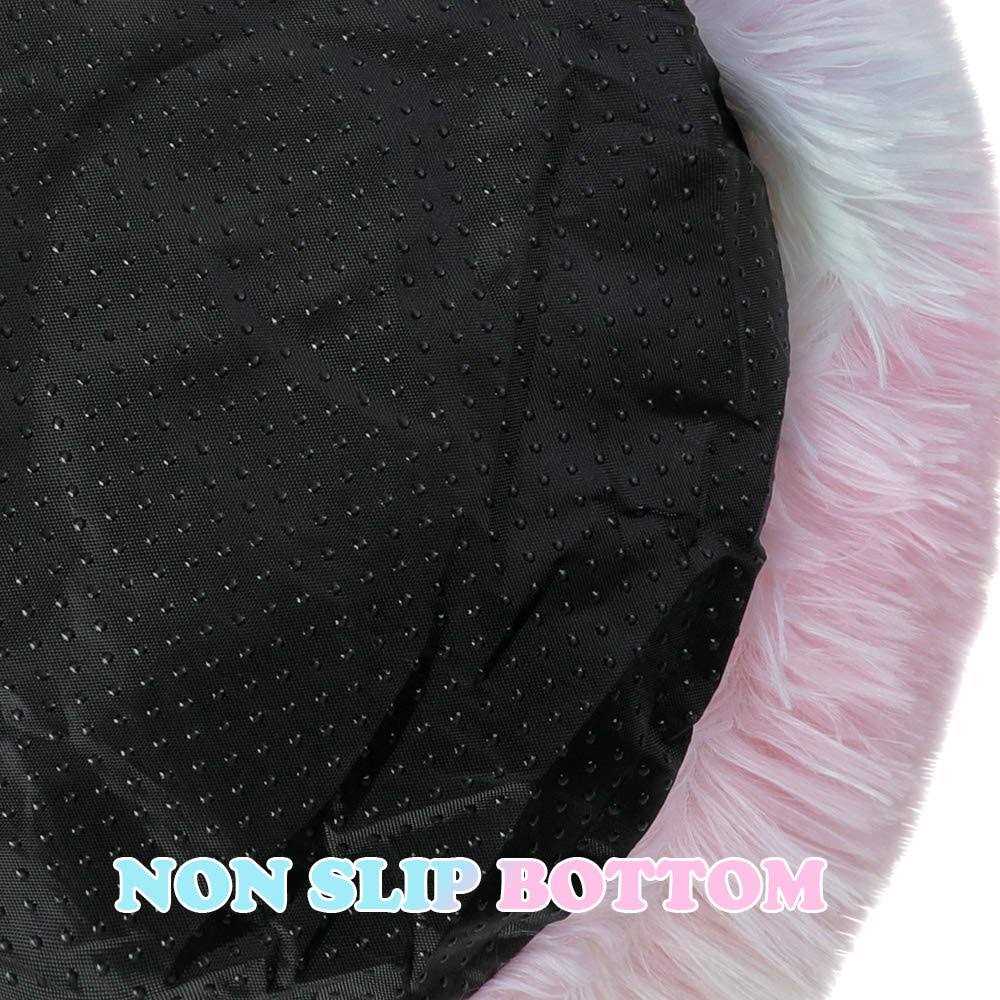 Round Plush Donut Pet Bed Warm Fur Cuddler Cushion P448733