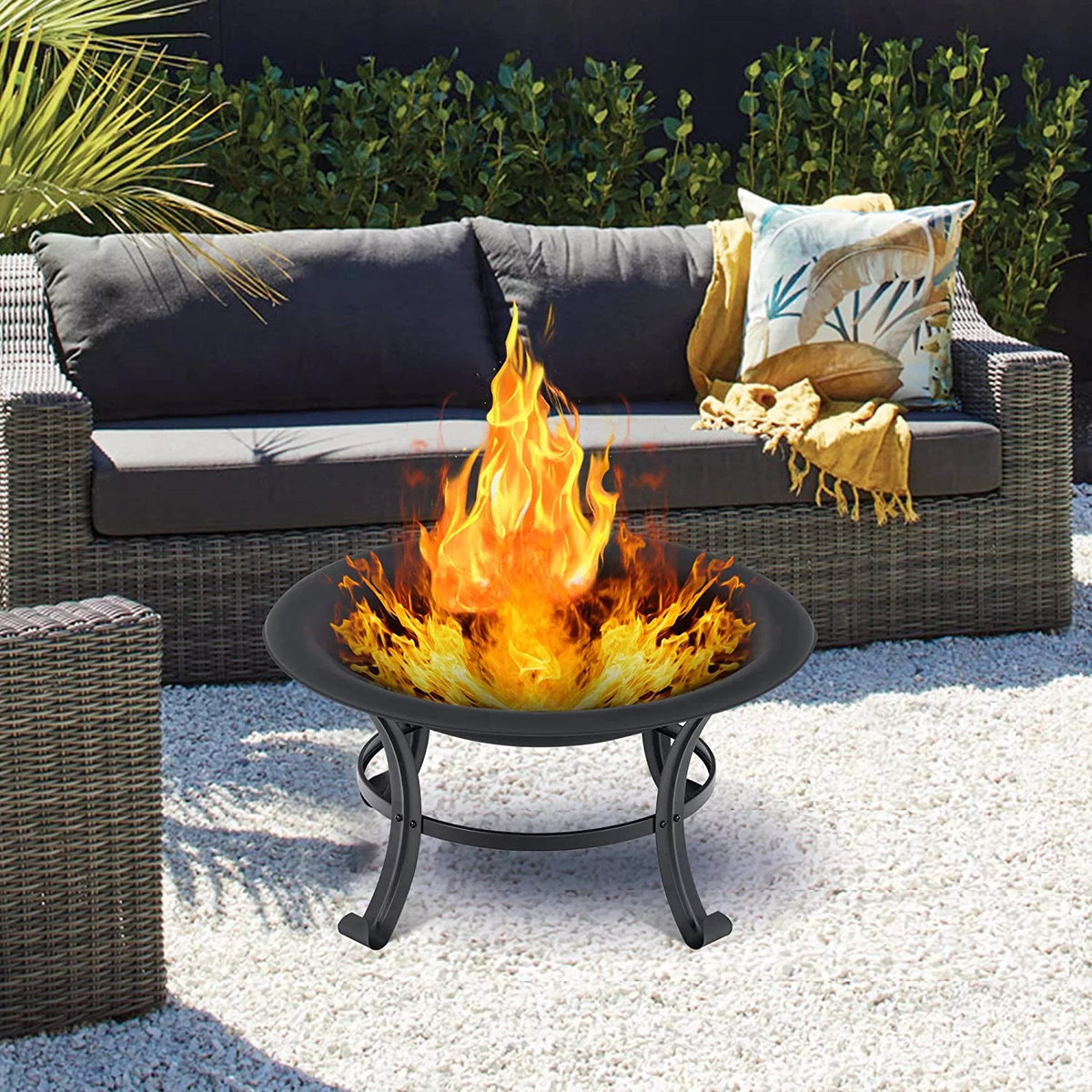 Black Metal Fire Pit Q86894
