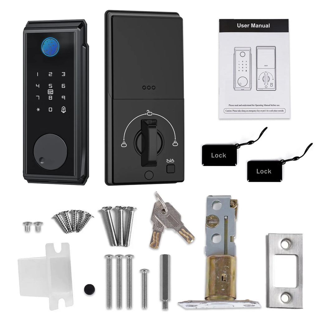Smart Lock with Touchscreen Keypad, IP65 Weatherproof, Black Q972840