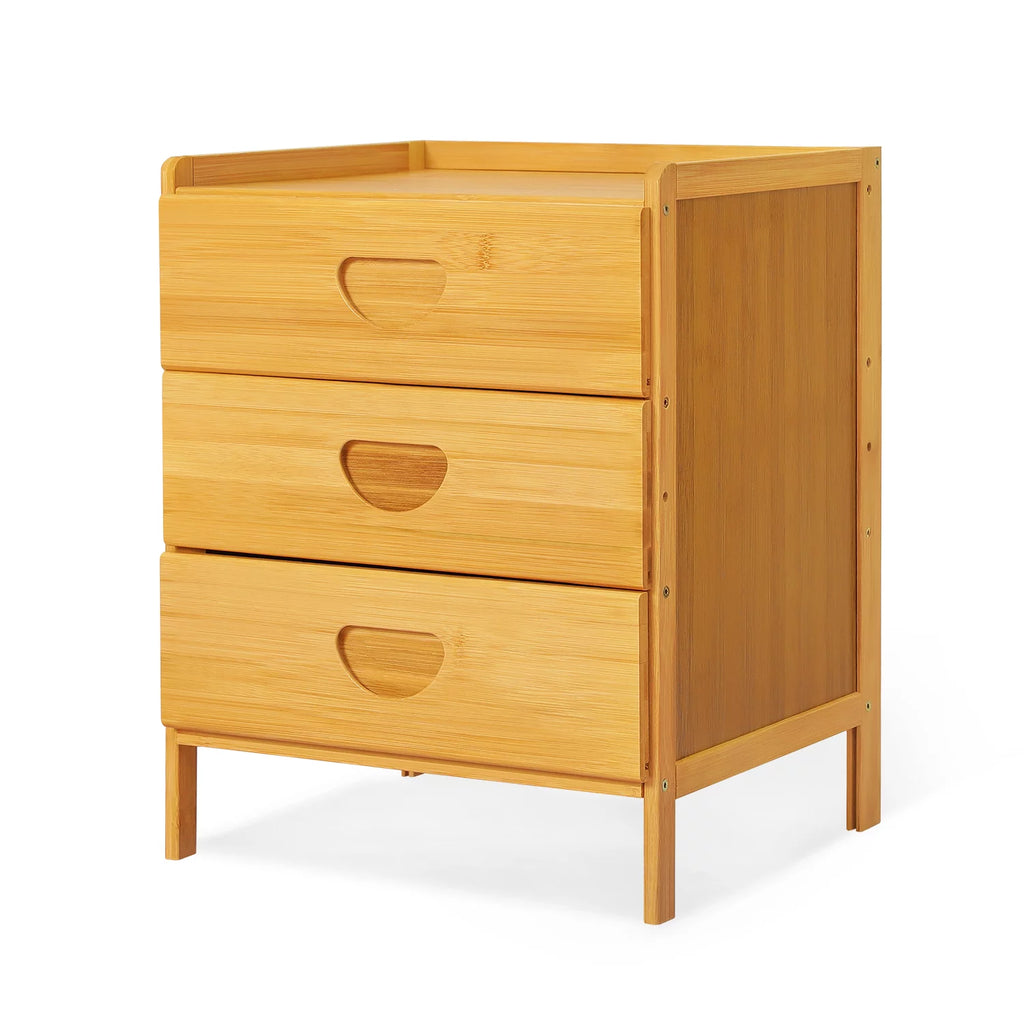 Bamboo 3 Tiers 3 Drawers Nightstand Y472