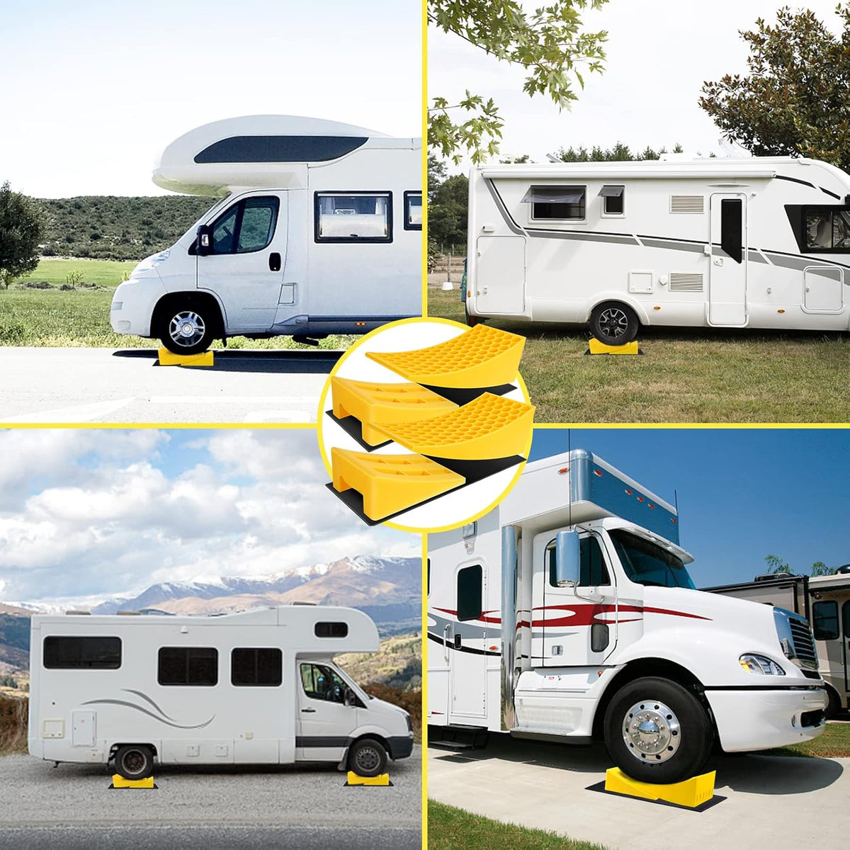 2 Pack Camper Leveler with Chocks and Rubber Grip Mats H329