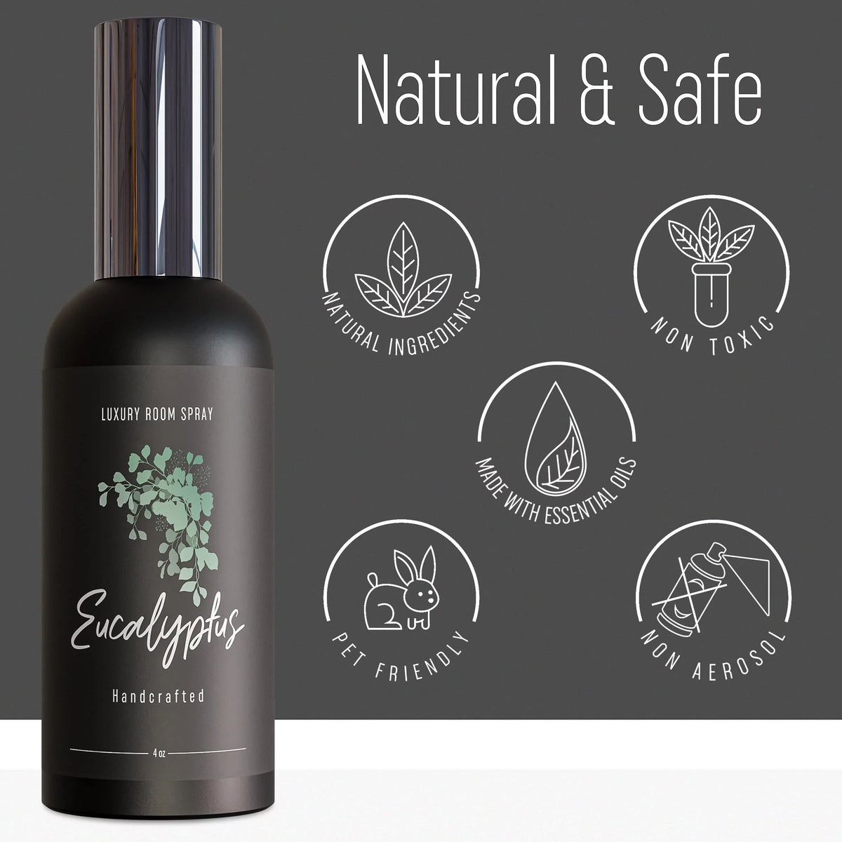 Room Spray Air Freshener Spray Essential Oil Mist (Eucalyptus, 4oz) S821