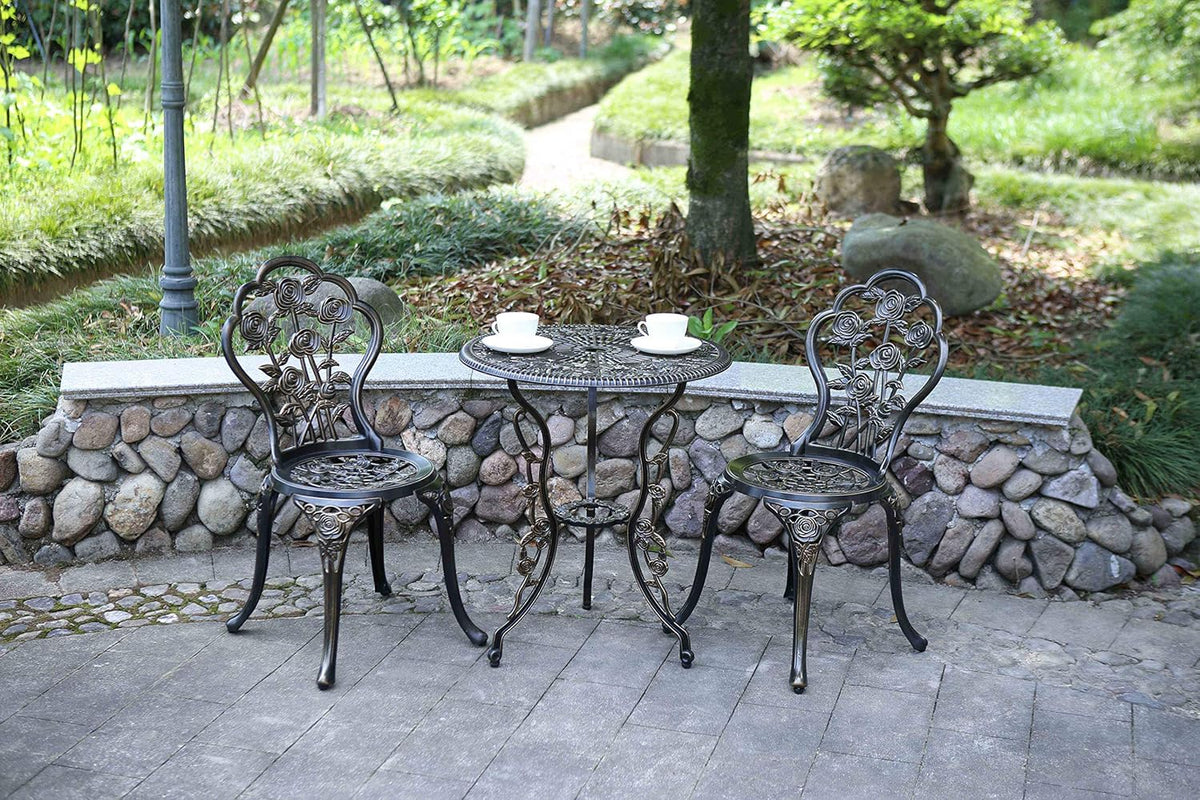 5-Piece Cast Aluminum Patio Bistro Table Set N261