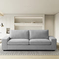 Light Grey Linen Loveseat Sofa with Solid Wood Frame J400355
