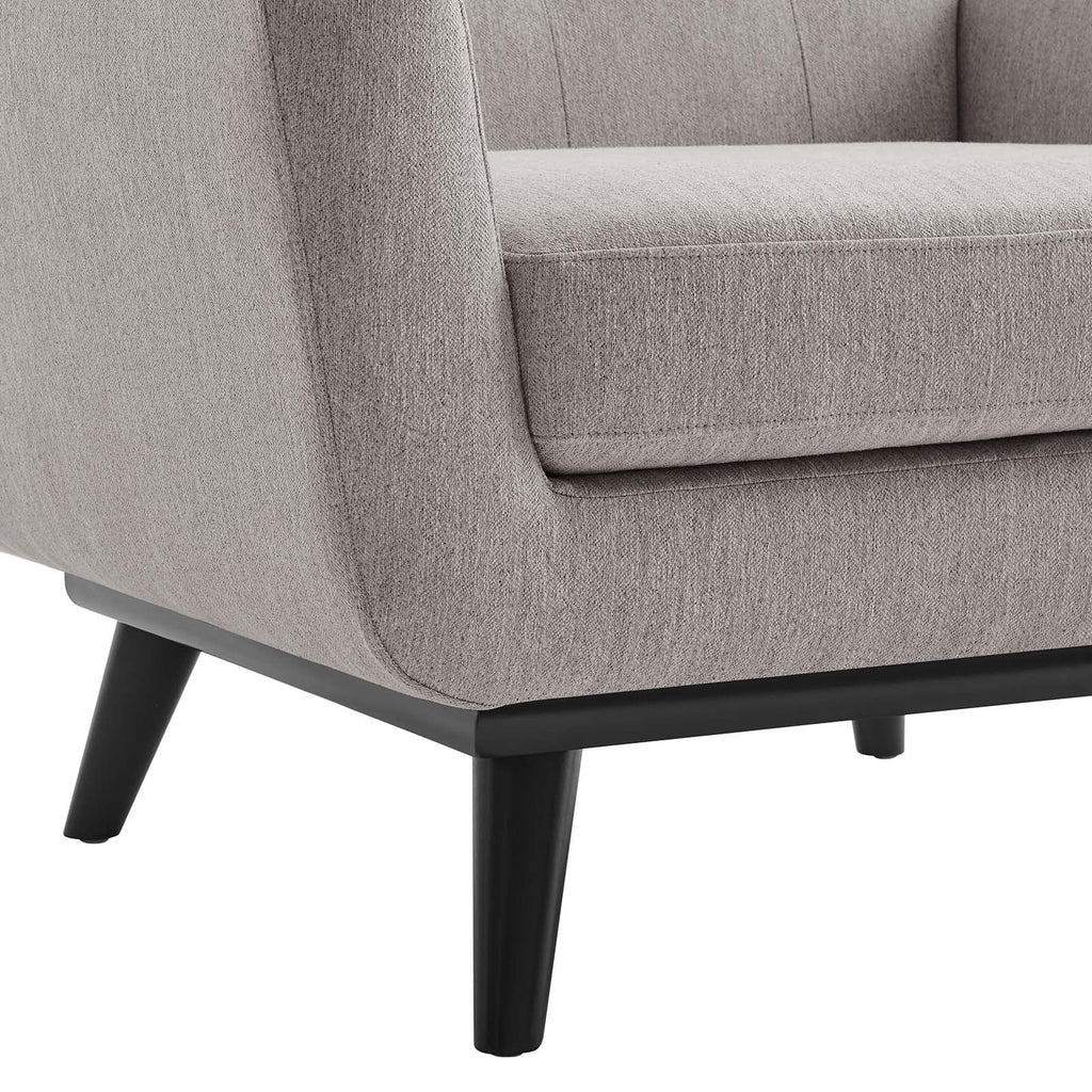 Light Gray Herringbone Fabric Armchair N5434