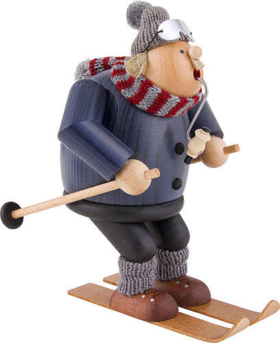 Downhill Skier German Christmas Incense Smoker F59501