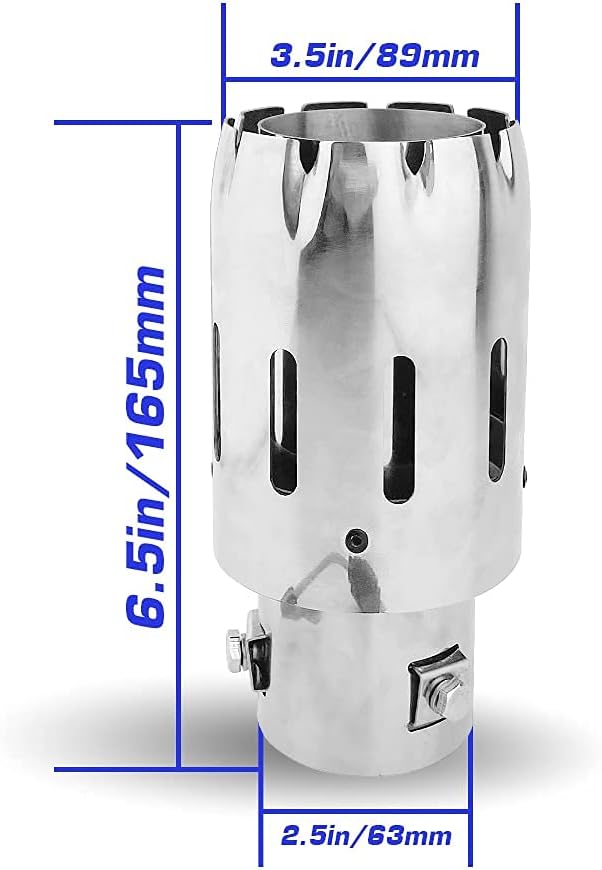 2.5" Inlet 3.5" Outlet LED Exhaust Tip Burnt Type 6.5" Length Car Exhaust Tail Pipe Pack of 2 T459