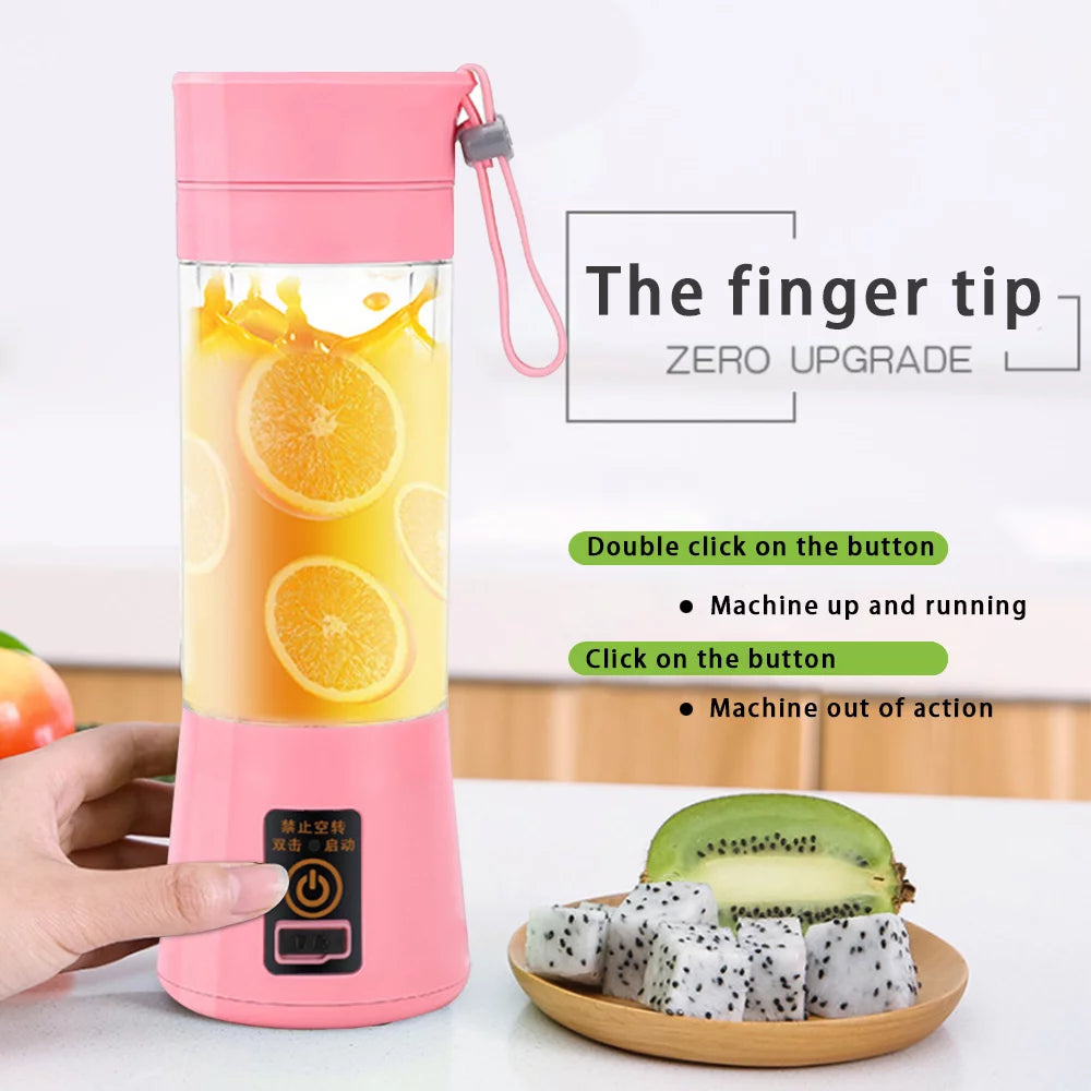Portable Mini Blender USB Rechargeable Pink Z9893