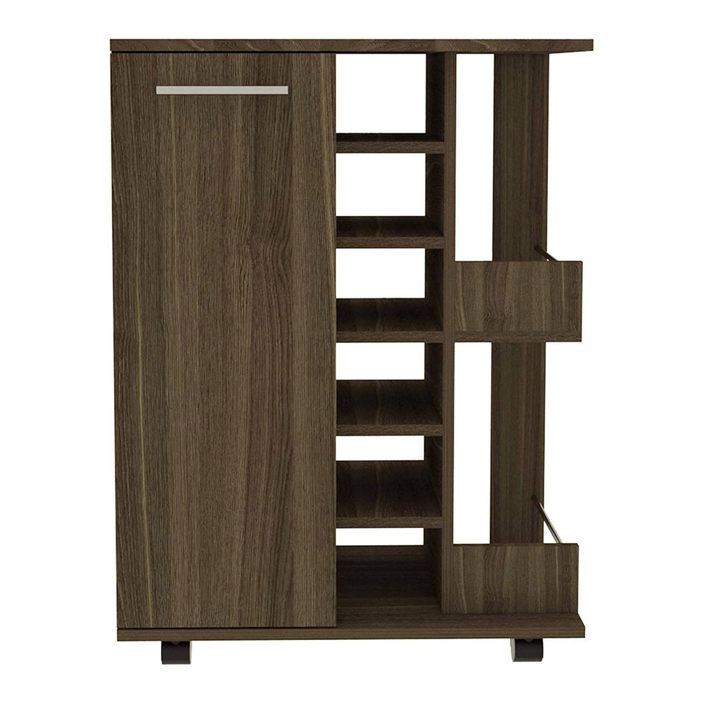 Weathered Oak Bar Cart Cabinet X63913