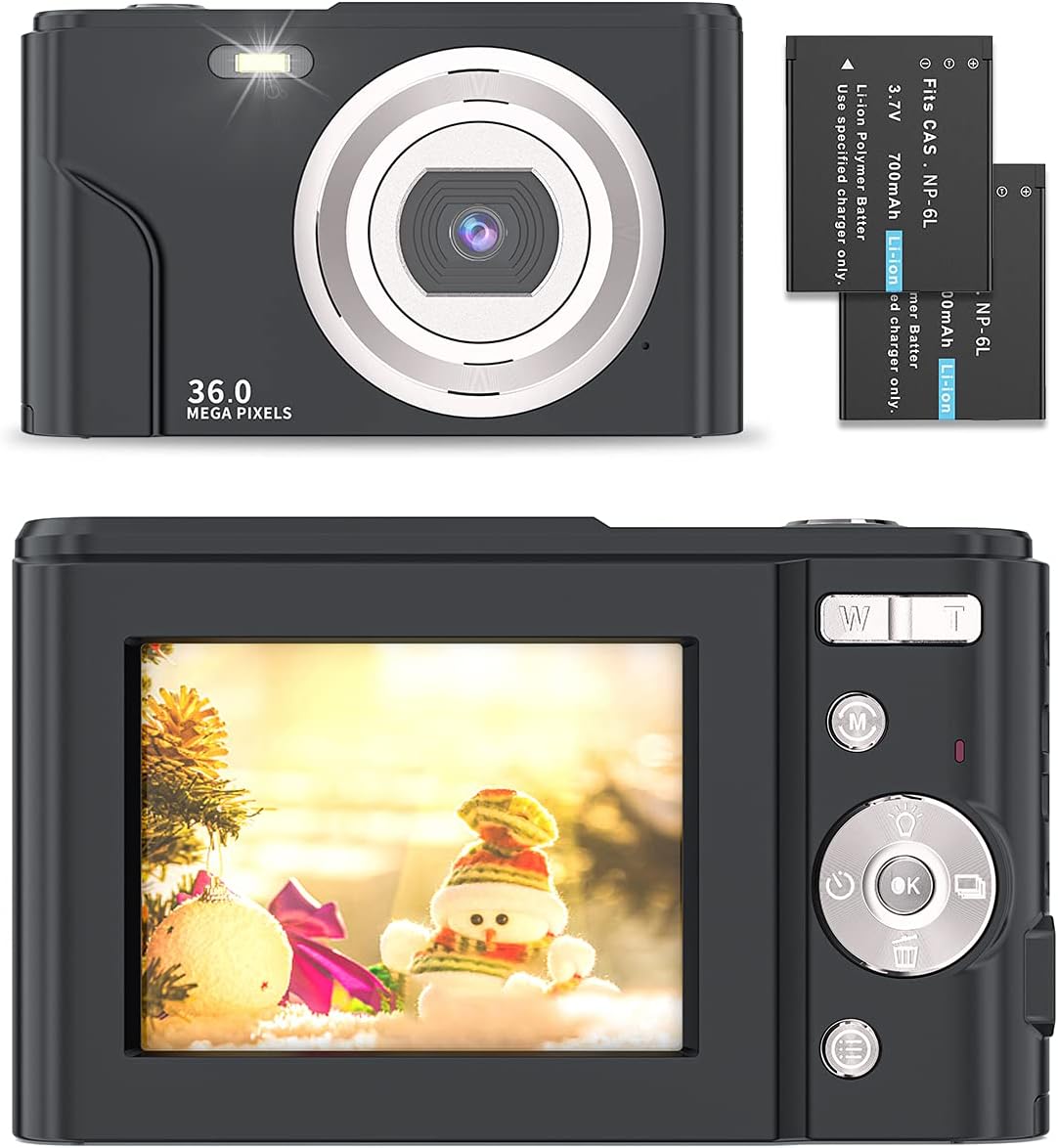 Black 36.0 Mega Pixels 16X Digital Zoom Compact Camera, Pack of 2 V1964